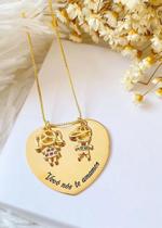 Colar vovó nós te amamos 2 pingentes - 1 menina e 1 menino