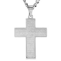 Colar West Coast Jewelry Lord's Prayer Cross Masculino em Aço