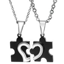 Colar Wokex His and Hers Two Tone Heart Puzzle Couple