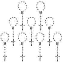Colar XINHUIDALSQ 50 Mini Rosários em Acrílico Prateado 12,7cm