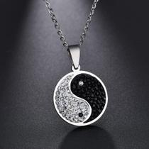 Colar Yin Yang aço inoxidável chinês Taiji Ba