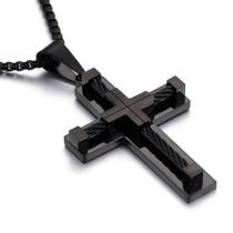 Colar YL Cross para homens com pingente de Jesus em aço inoxidável 316L Colar YL Cross para homens com pingente de Jesus em aço inoxidável 316L