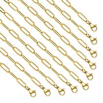Colar YOUBEIYEE Paperclip Chain em aço inoxidável banhado a ouro