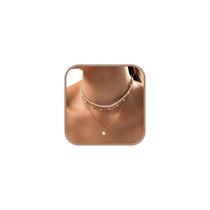 Colar Zeffy Layered Gold Pearl banhado a ouro 14K para mulheres
