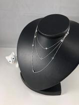 Colar Zirconia Branca Longo Prata Maciça 925 105 Cm Colar Zirconia Branca Longo Prata Maciça 925 105 Cm