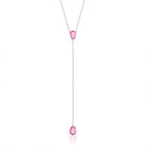 colar zirconia rosa