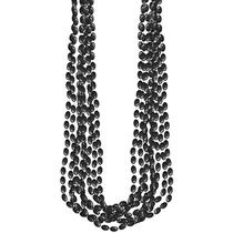 Colares Amscan Black Metallic Bead 30 cm, pacote com 8