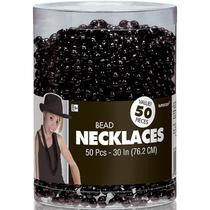 Colares Amscan Sparkling Black Metallic Oval Bead (50 unidades)