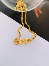 Colares banhado a Ouro choker com pingente símbolo do Infinito