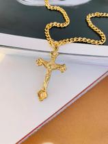 Colares Banhados colares religiosos Cruz com Cristo Jesus Colares Banhados colares religiosos Cruz com Cristo Jesus