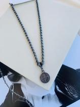 Colares chocker colar religioso São Bento a Ouro e Prata