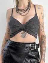 Colares chocker correntes Maxi folheado a Ródio Negro fecho único