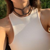 Colares chocker duplo veneziana Maxi a Ródio Negro Semi Joia Colares chocker duplo veneziana Maxi a Ródio Negro Semi Joia