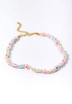 Colares chocker miçangas coração coloridos com detalhes em pérolas folheado a Ouro Colares chocker miçangas coração coloridos com detalhes em pérolas folheado a Ouro