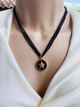Colares chocker modelo duplo esmaltado estrela folheado ouro Colares chocker modelo duplo esmaltado estrela folheado ouro