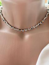 Colares chocker modelo olho grego folheado a ouro