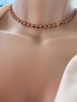 Colares chocker modelo olho grego folheado a ouro