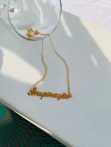 Colares chocker palavra escrita Agradeço Esperança Gratidão folheado a Ouro