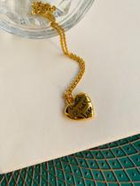 Colares chocker pingente coração a Ouro Semi Joia Verniz Italiano