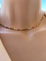 Colares chocker Rivieira com zircônia cristal e colorido Colares chocker Rivieira com zircônia cristal e colorido