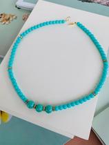 Colares choker banhado colar de miçangas Jade candy colors