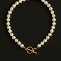 Colares choker colar de pérolas com fecho frontal dourado Colares choker colar de pérolas com fecho frontal dourado