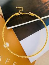 Colares choker de encaixe folheados a Ouro e a Prata modelo trançado