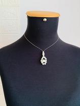 Colares choker de fio de nylon pingente de pérolas gota