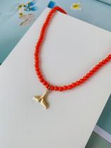 Colares choker de miçangas coloridas tendência Praia Verão com pingente calda de sereia