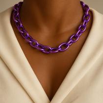 Colares choker elos pintados folheados Colares choker elos pintados folheados