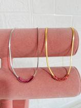 Colares choker folheado a ouro e prata modelo fita com zircônia