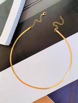 Colares choker folheado a Ouro modelo fita peça versátil elegante