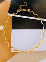 Colares choker folheados Aro liso curvado Ouro e Prata Colares choker folheados Aro liso curvado Ouro e Prata