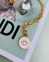 Colares choker místico Semi Joia Olho grego esmaltado