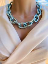 Colares choker modelo com elos GG pintados folheados