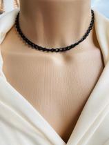 Colares choker modelo corrente preta folheado Colares choker modelo corrente preta folheado