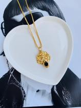 Colares choker modelo de leão com strass verniz italiano