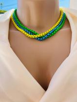 Colares choker modelo veneziana redonda Brasil folheado