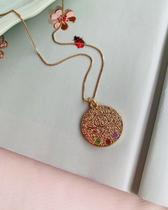 Colares choker moeda Olho Grego cravejado de zircônia