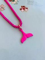 Colares choker Rosa Pink com Calda de Sereia banhada Verão