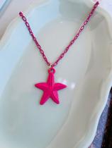 Colares choker Rosa Pink com estrela do Mar trabalhada - Dondocas.Bijus