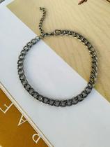 Colares Chokers semi joia choker de correntes a Ródio Negro