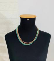 Colares colorido triplo banhado tendência Verão candy colors