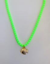 Colares coloridos de miçangas com pingente de praia peixe tendência praia verão