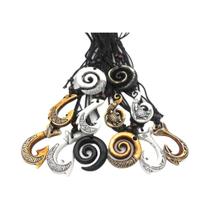 Colares Com 12 Peças De Charms De Gancho De Peixe Maori Ajustáveis, Imitando Ossos Esculpidos Para