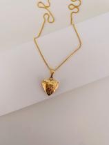 Colares coração Relicários para fotos lembranças semi joia Prata 925 e ouro18 K