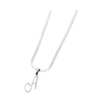 Colares De Letras Iniciais Em Prata Para Mulheres, 26 Letras Do Alfabeto, Corrente De Aço