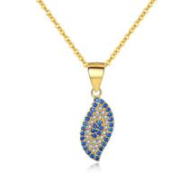 Colares de moda para mulheres Declaração Turkish Evil Eye 925 Sterling Silver Blue CZ Woman Colares Joias ouro Colares