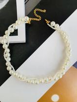 Colares duplo banhado de pérolas G com mini pérolas trançado