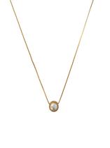 Colares folheados a Ouro delicados colar ponto de luz Pérola Colares folheados a Ouro delicados colar ponto de luz Pérola